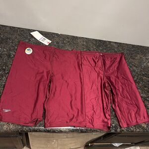 Lot of 2 NWT Speedo Men's Powerflex Eco Swim Race Jammer 38" 825764 Maroon